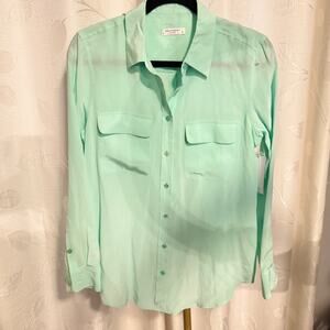 Equipment Femme 100% Silk Green Blouse, Size S